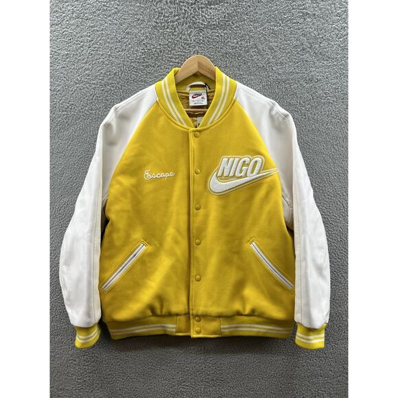 Nike Nigo NRG Escape Varsity Jacket Yellow Men’s Size XL MSRP $650